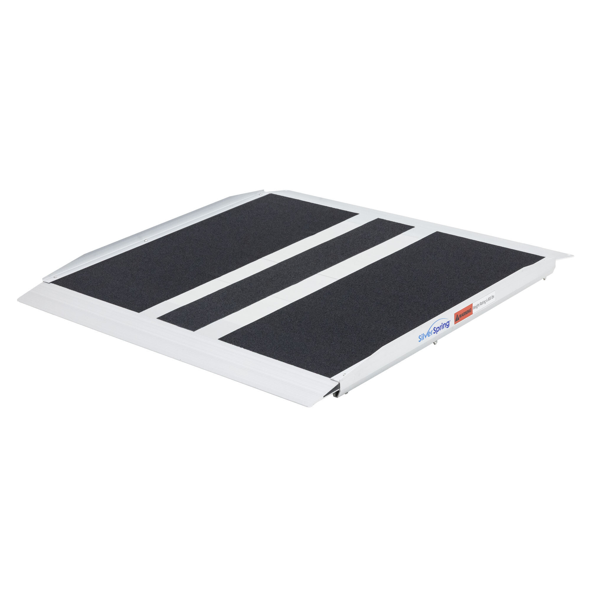 Silver Spring Aluminum Threshold Ramp — 6in. High, 36in. x 36in., Epoxy Grip Tape Surface, Raised Side Rails, Model# STR-336